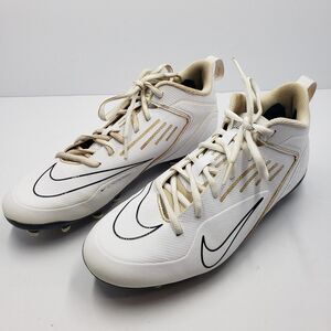 Nike Alpha Huarache 8 Varsity Lacrosse Cleats Mens 8.5 White Molded Spikes